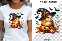 Halloween Chicken PNG, Funny Chicken Witch Shirt Design Product Image 1