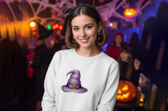 Knitted Purple Witch Hat Halloween Accessory PNG Product Image 2