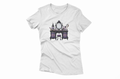 Gothic Vanity Table Mirror Skulls Halloween PNG Product Image 2