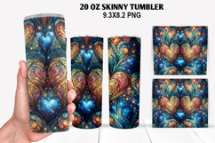 Flower Skinny Tumbler 20oz Wrap Design, Winter Tumbler Wrap Product Image 1