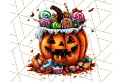 Bright Halloween Dinosaur PNG Clipart with Holiday Elements Product Image 3