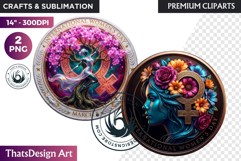 International Women's Day Round Cliparts &amp; Backgrounds PNG Product Image 1