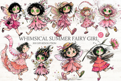 Whimsical Summer Fairy Girl Png Clipart Product Image 1