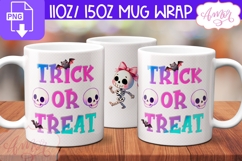Trick or treat mug wrap PNG, Cute Halloween mug PNG Product Image 1