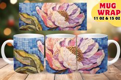 STAINED GLASS FLORAL DREAM SUBLIMATION 11OZ 15OZ MUG WRAP Product Image 1