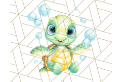 Cute Baby Turtle Clipart, Cute Animals Png Product Image 3