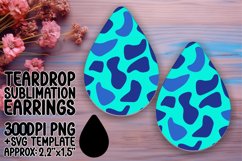 Neon Essence Teardrop Earring Sublimation Design Product Image 1