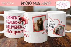 Cute Valentines Photo Mug Wrap template PNG for Sublimation Product Image 2