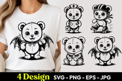 Bat Wing Panda SVG PNG Product Image 1
