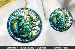 Chameleon Stained Glass Ornament PNG, Sublimation PNG Design Product Image 1
