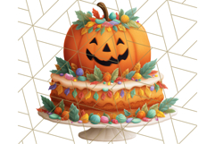 Realistic Halloween Cake Clipart PNG, Spooky Desserts Product Image 3