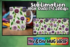 Floral 3D Stitched Sublimation Mug - Elegance 11/15oz Product Image 1