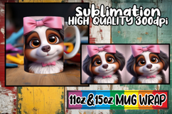 Luminous afternoons 11oz 15oz sublimation wrap, 3D Dog Product Image 1