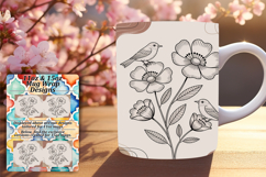 Fresh 15oz Mug Wrap Png Template , Birds Product Image 1