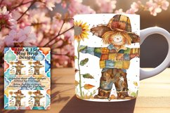 Watercolor Scarecrow Mug Wrap for Autumn Product Image 1