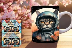 Whimsical Feline Mug Wraps: 11oz &amp; 15oz Product Image 1