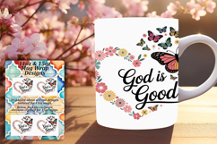 Happy 15oz Mug Wrap Png Template , Butterfly Product Image 1