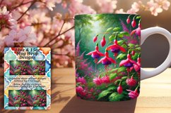 Unique 11oz Mug Wrap Png Template , Flower Product Image 1