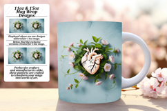 Whimsical 15oz Mug Wrap Png Artwork , 3D Heart Product Image 1