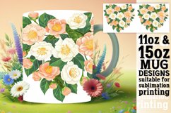 Floral Heart Mug Wrap Design Sublimation Product Image 1