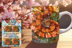 Glitter Mosaic Flower Mug Wrap Art 11oz 15oz Product Image 1