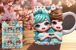 Radiant 15oz Mug Wrap Png Design , 3D Characters Product Image 1