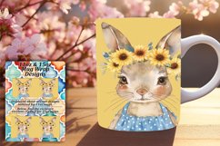 Adorable Bunny with Spring Flowers Mug Wrap Product Image 1
