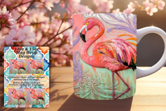 Whimsical 15oz Mug Wrap Png Artwork , Flamingo Product Image 1