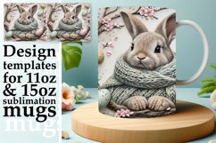 Pastel Parade: 3D Easter Animal Mug Wraps - Sublimation Product Image 1