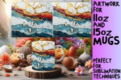 Golden Twilight Mug Wrap: Glitter Sublimation, Spring Product Image 1