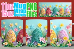 Happy Easter 3D Mug Wrap - 11oz 15oz, Joyful Colors Product Image 1