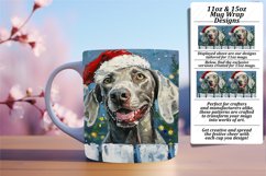 Holiday Peeking Dog Mug Wrap Winter Design Sublimation 11oz Product Image 1