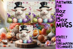 Colorful 3D Easter Bunny Mug Design 11oz Product Image 1