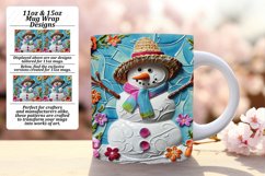 Festive Snowman Sublimation Mug Wrap 11oz/15oz Winter Product Image 1