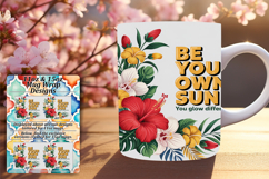 Charming 15oz Mug Wrap Png Artwork , Flower Quote Product Image 1