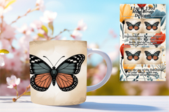 Sleek 11oz Mug Wrap Png Artwork , Butterfly Product Image 1