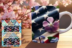 Cute 15oz Mug Wrap Png Artwork , USA Flag Product Image 1
