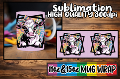 Enchanted mornings 11oz 15oz sublimation wrap, Cute Cow Product Image 1