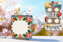 Stylish 15oz Mug Wrap Png Artwork , Flowers Product Image 1