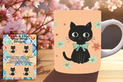 Playful Watercolor Cat Mug Wrap PNG Product Image 1