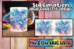 Cheerful days 11oz 15oz mug wrap, Watercolor Pattern Product Image 1