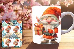 Festive Gnome Mug Wrap 11oz/15oz Watercolor Sublimation Product Image 1