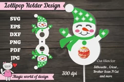 Snowman boy lollipop Holder svg, papercut template Product Image 2