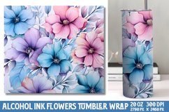 Pastel Alcohol Ink Flowers Tumbler Wrap Product Image 1