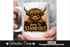 Highland Cow Born To Stand Out Motivational Farm Animal Product Image 1