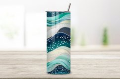 Silver Wave Elegance Tumbler Wrap | Sublimation PNG Product Image 2