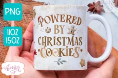 Christmas Cookies mug wrap PNG, Christmas mug template PNG Product Image 1