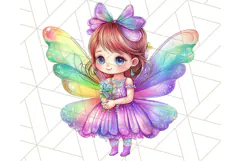 Pastel Fairy Clip Art PNG With Glitter, Rainbow Fairy Png Product Image 3