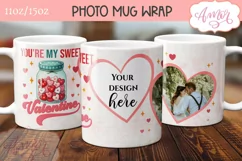 Cute Valentines Photo Mug Wrap template PNG for Sublimation Product Image 2