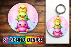 Radiant Sublimation Circle Ornaments, Cute Animals Product Image 1